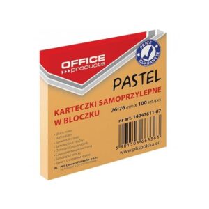 Karteczki Donau 76x76mm pastel pomarańczowe (100)