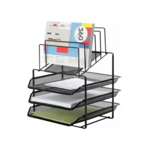 Organizer na biurko Q-Connect 3 półki i sorter metalowy czarny