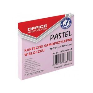 Karteczki Donau 76x76mm pastel różowe (100)